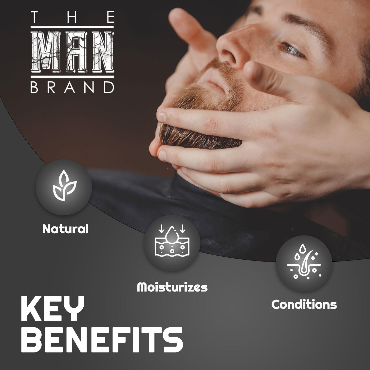 The Man Brand's Beard Conditioner For Men - Castor Oil Beard Conditioner For Frizzy Beards - Scented Beard Conditioner With Avacado Oil