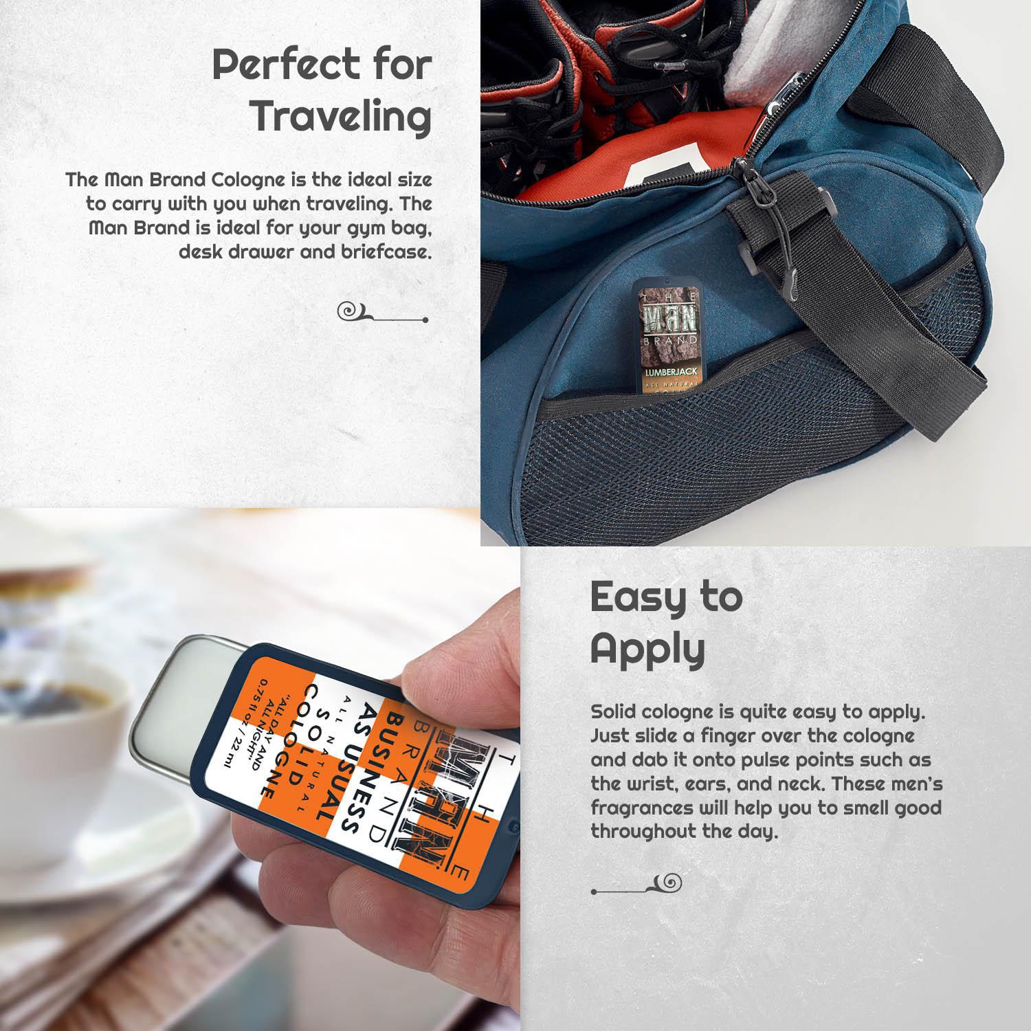 The Triad Solid Cologne Sample Set - Pack of 3 - Vintage Slide Tin - 0.75 Ounce Each