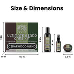 Cedarwood Blend Ultimate Beard Kit size and dimensions