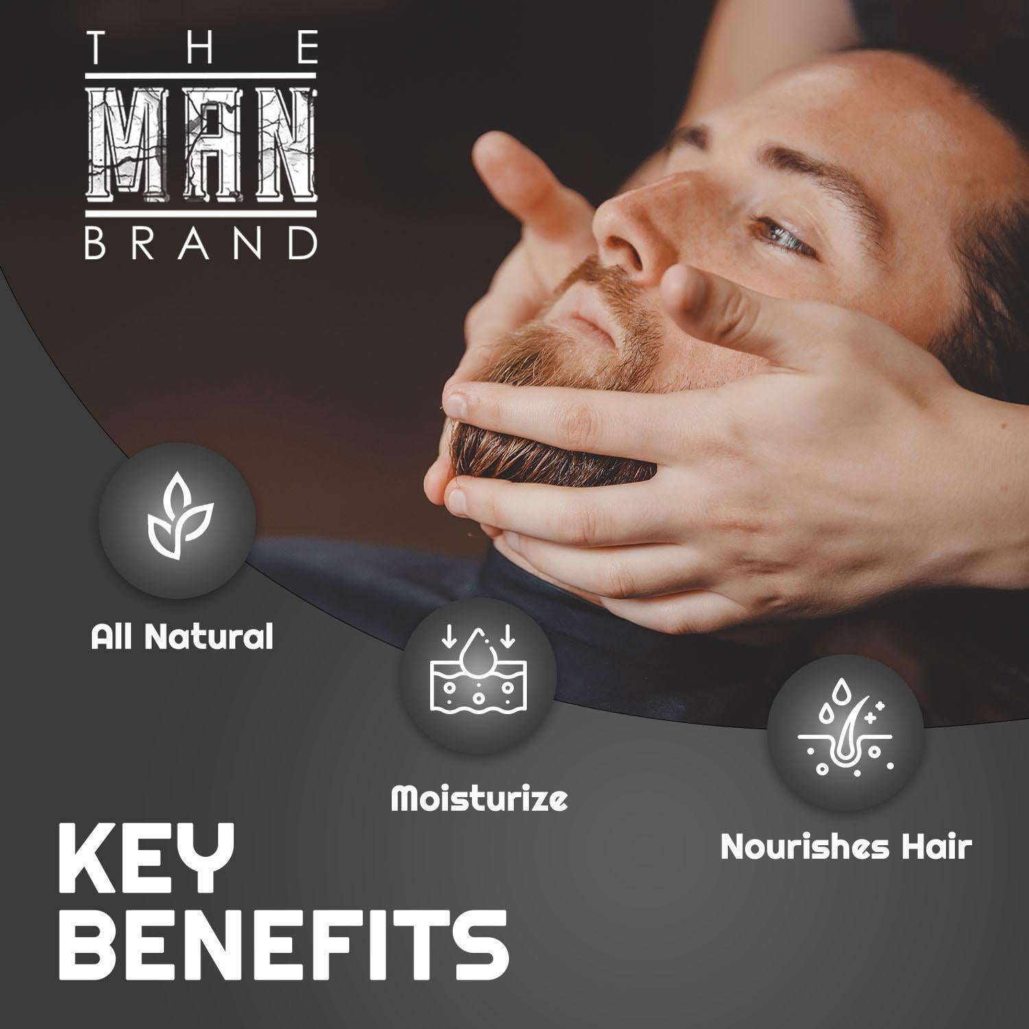 The Man Brand’s Beard Oil for Moisturizing, Grooming Beard and Skin - Natural Vitamin E Beard Care Oil for eliminating beardruff, patchy beards, and dry skin