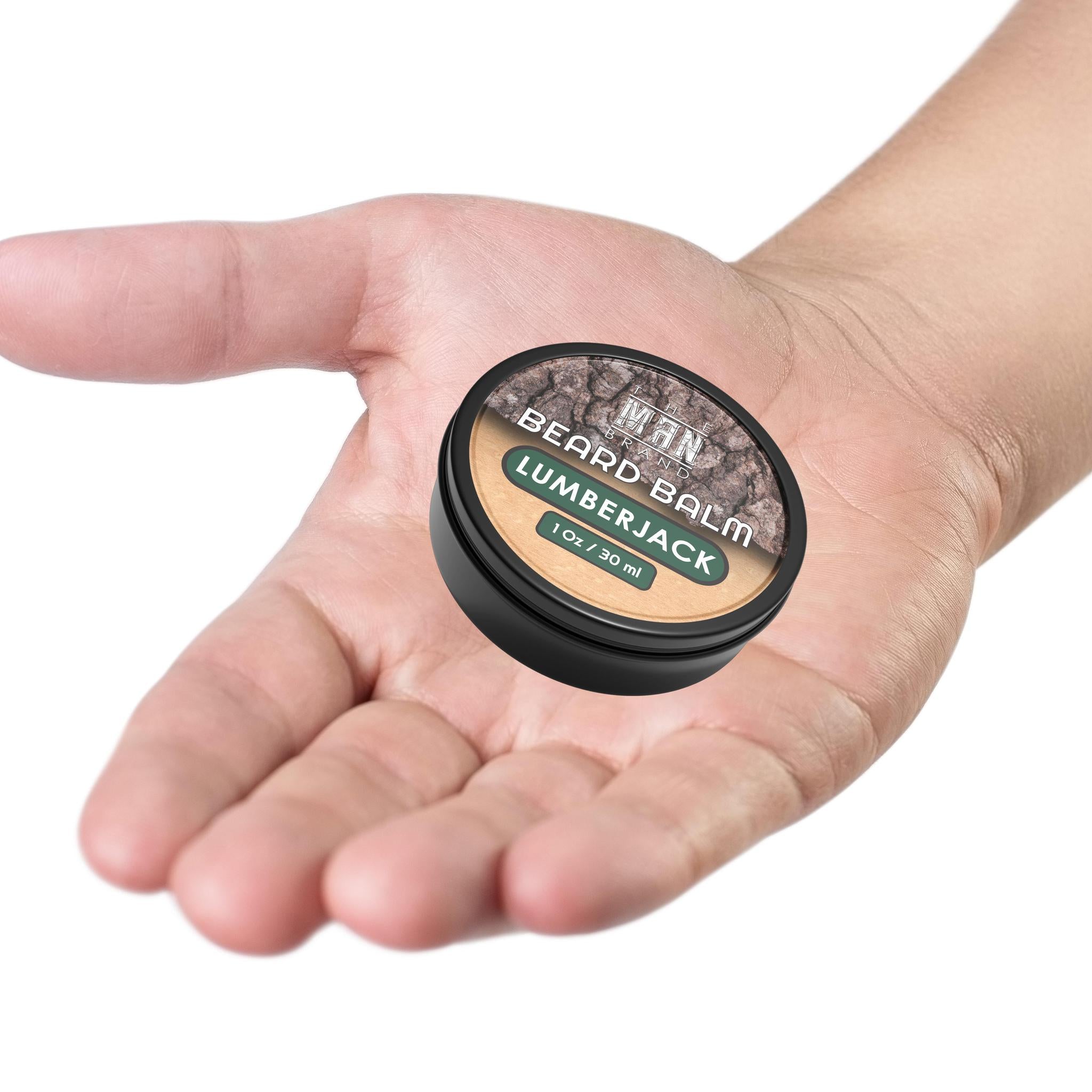 The Man Brand’s Beard Balm for Men - Natural Beeswax Based Conditioning Balm for Beard Care - Scented Beard Balm for Styling in a Round Screw Top Tin