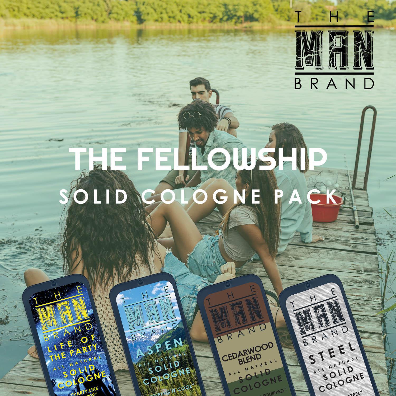 The Fellowship Solid Cologne Sample Set - Pack of 4 - Vintage Slide Tin - 0.75 Ounce Each