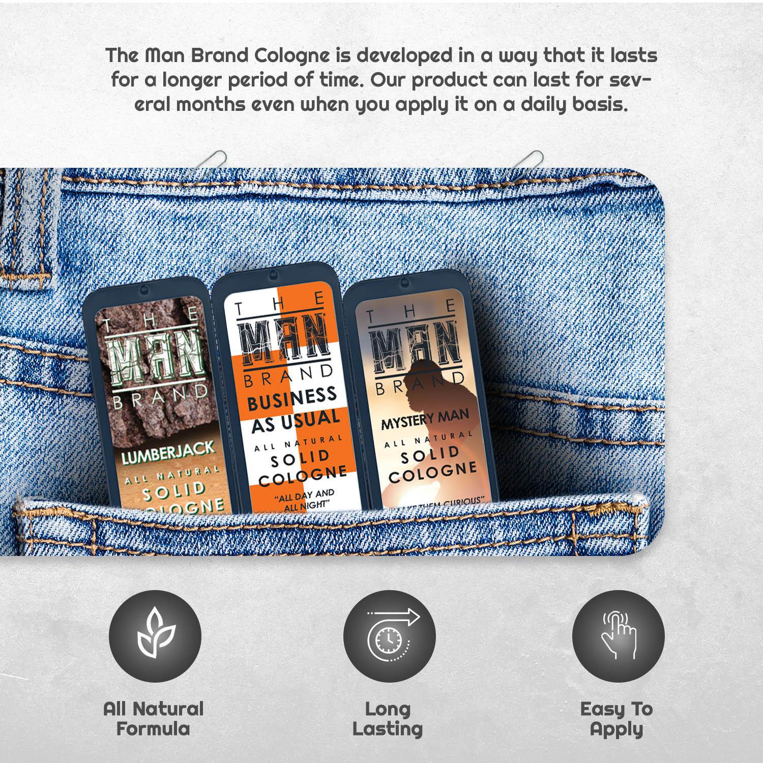 The Triad Solid Cologne Sample Set - Pack of 3 - Vintage Slide Tin - 0.75 Ounce Each