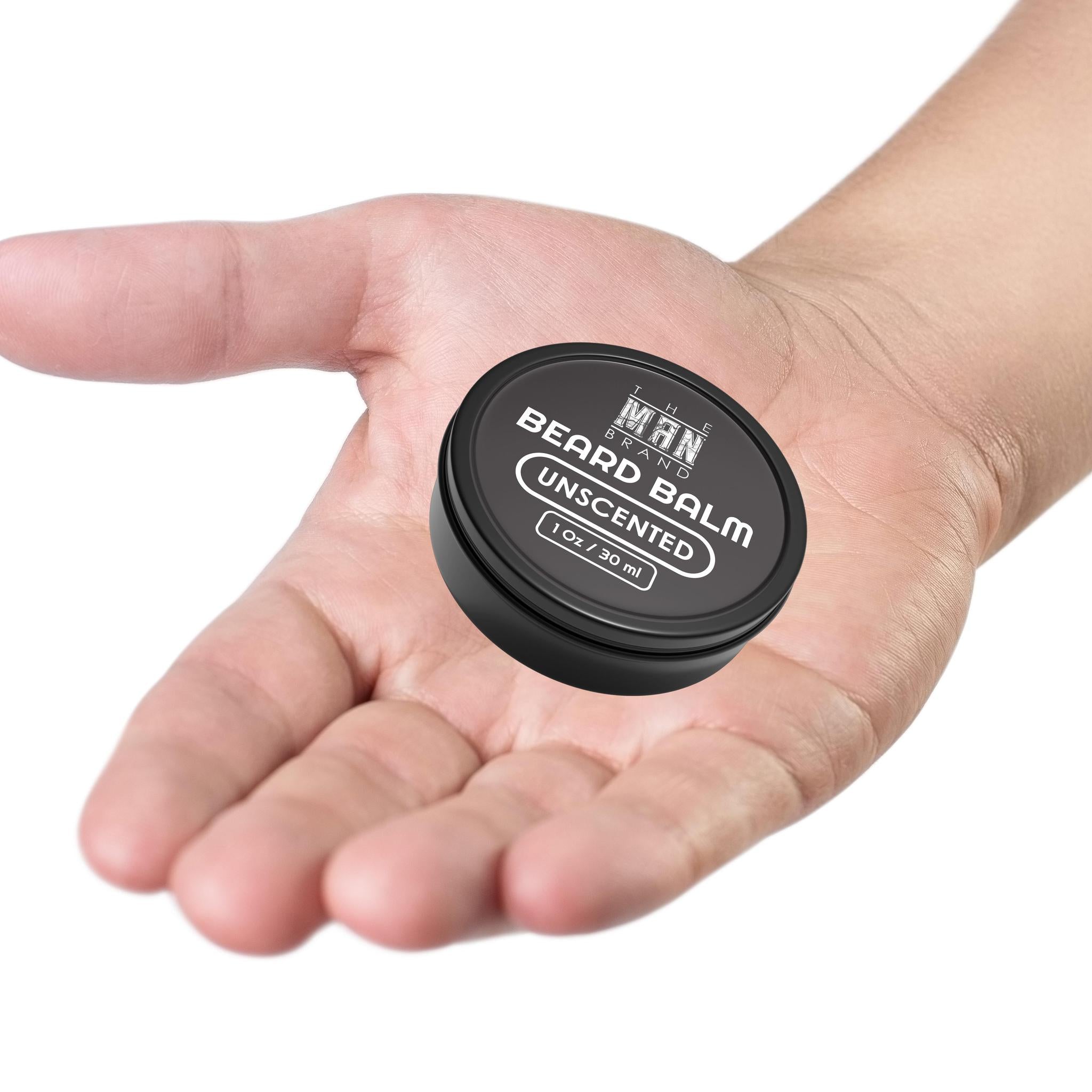 The Man Brand’s Beard Balm for Men - Natural Beeswax Based Conditioning Balm for Beard Care - Scented Beard Balm for Styling in a Round Screw Top Tin