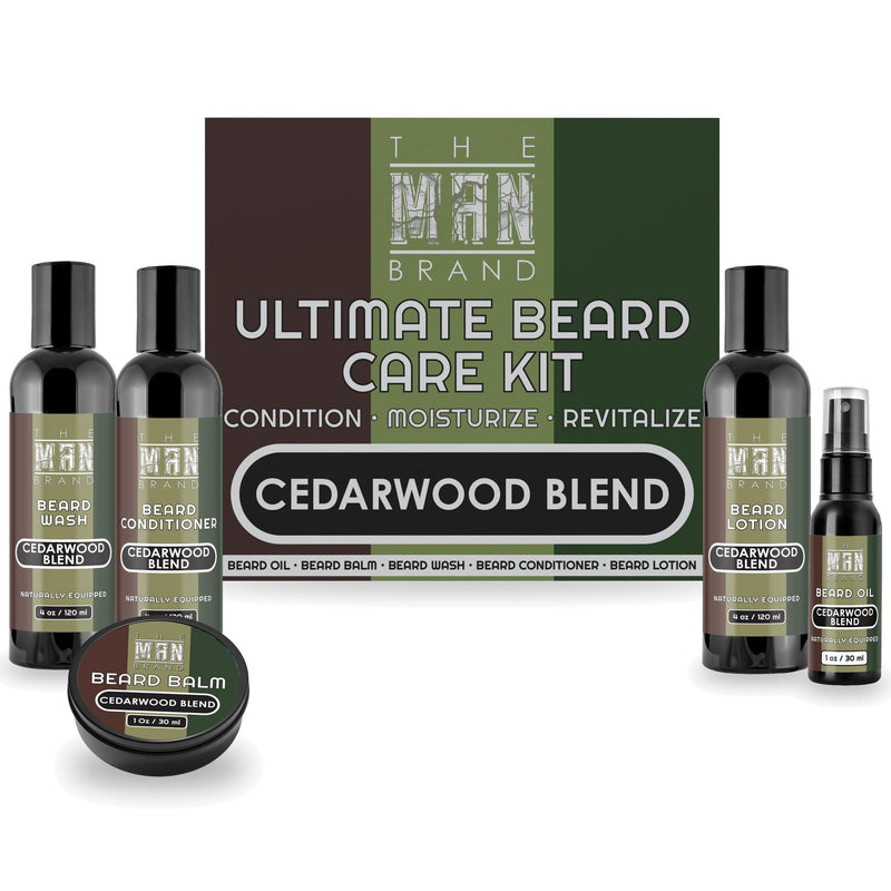 Men's beard care kit, Cedarwood Blend, 5-piece set