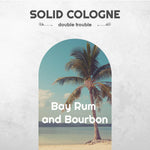 Bay Rum and Bourbon Solid Cologne Sample Set - Pack of 2 - Vintage Slide Tin - 0.75 Ounce Each