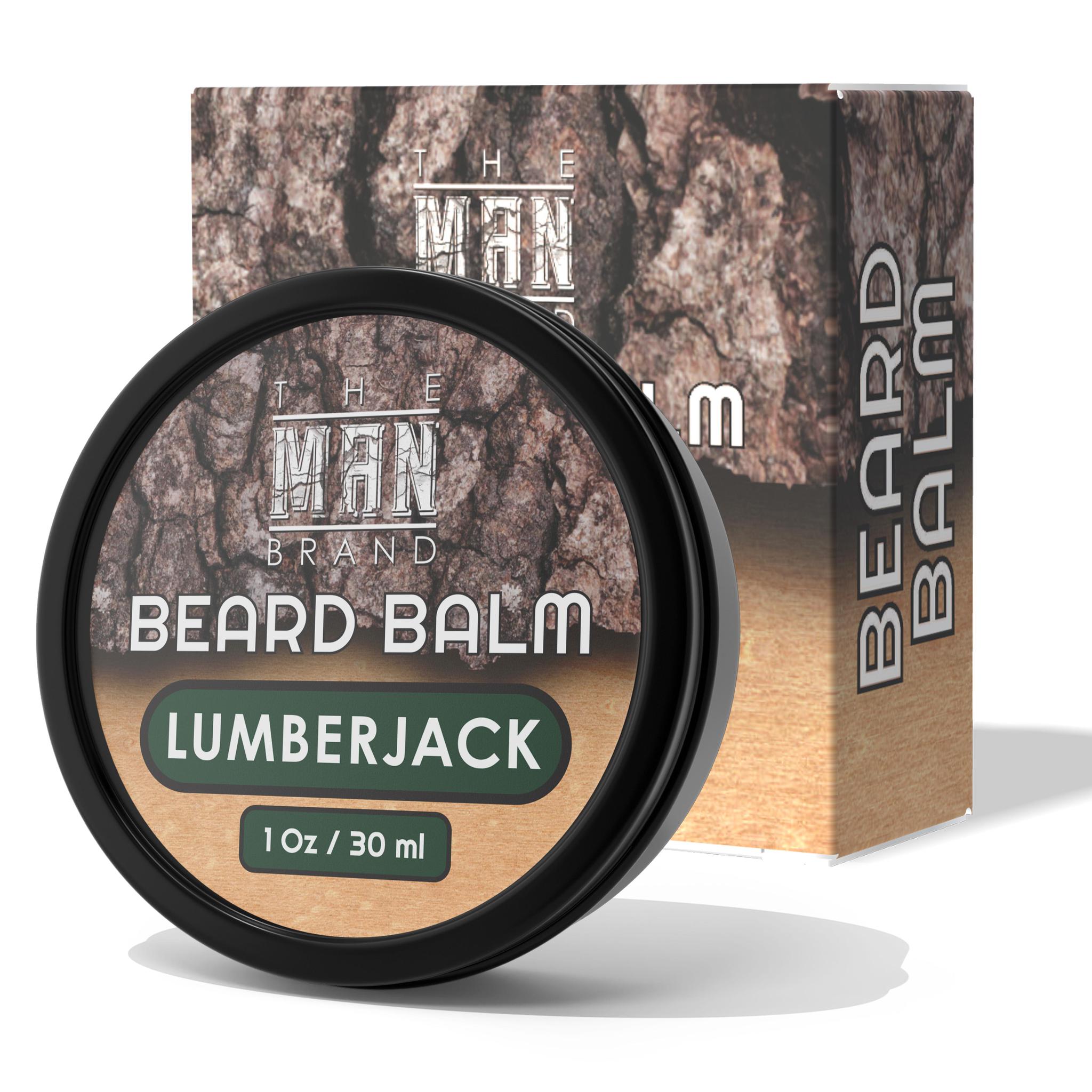 The Man Brand’s Beard Balm for Men - Natural Beeswax Based Conditioning Balm for Beard Care - Scented Beard Balm for Styling in a Round Screw Top Tin