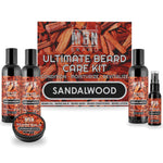 Men's beard care kit, Sandalwood, 5-piece set