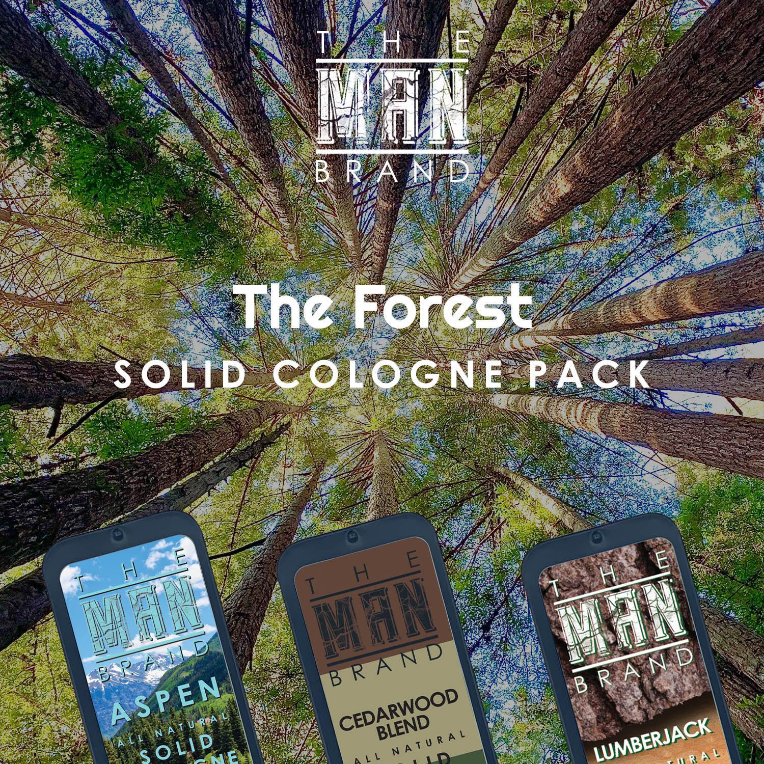 The Forest Solid Cologne Sample Set - Pack of 3 - Vintage Slide Tin - 0.75 Ounce Each