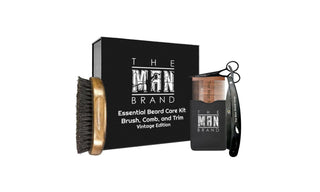 Essential Beard Comb Set and Men's Grooming Kit: Brush, Comb, and Trim - Vintage Edition
