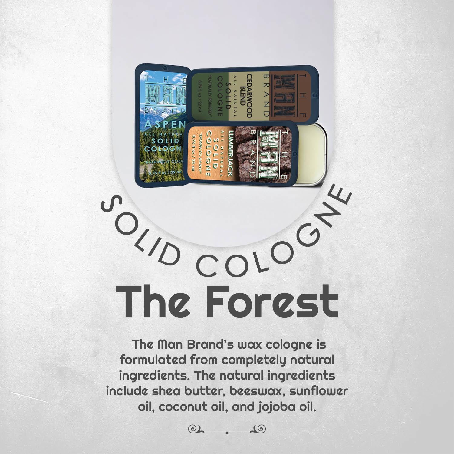 The Forest Solid Cologne Sample Set - Pack of 3 - Vintage Slide Tin - 0.75 Ounce Each