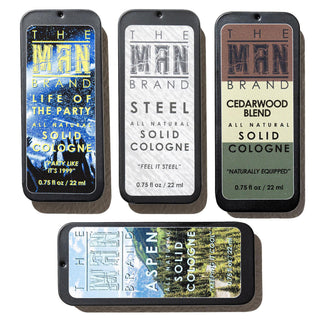 The Fellowship Solid Cologne Sample Set - Pack of 4 - Vintage Slide Tin - 0.75 Ounce Each