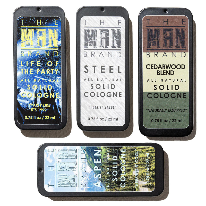 The Fellowship Solid Cologne Sample Set - Pack of 4 - Vintage Slide Tin - 0.75 Ounce Each