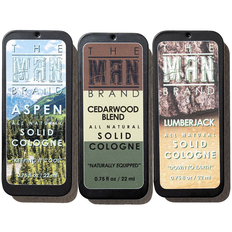 The Forest Solid Cologne Sample Set - Pack of 3 - Vintage Slide Tin - 0.75 Ounce Each