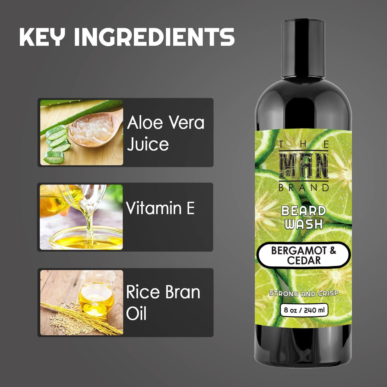 Bergamot and Cedar Beard Wash - 8 oz