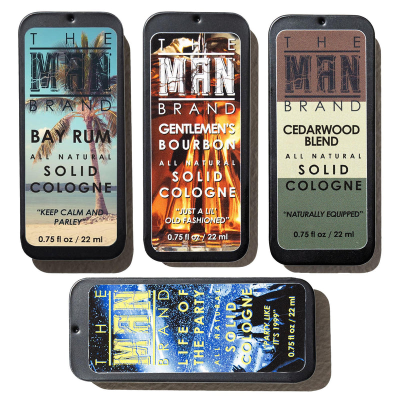 The Wolfpack Solid Cologne Sample Set - Pack of 4 - Vintage Slide Tin - 0.75 Ounce Each