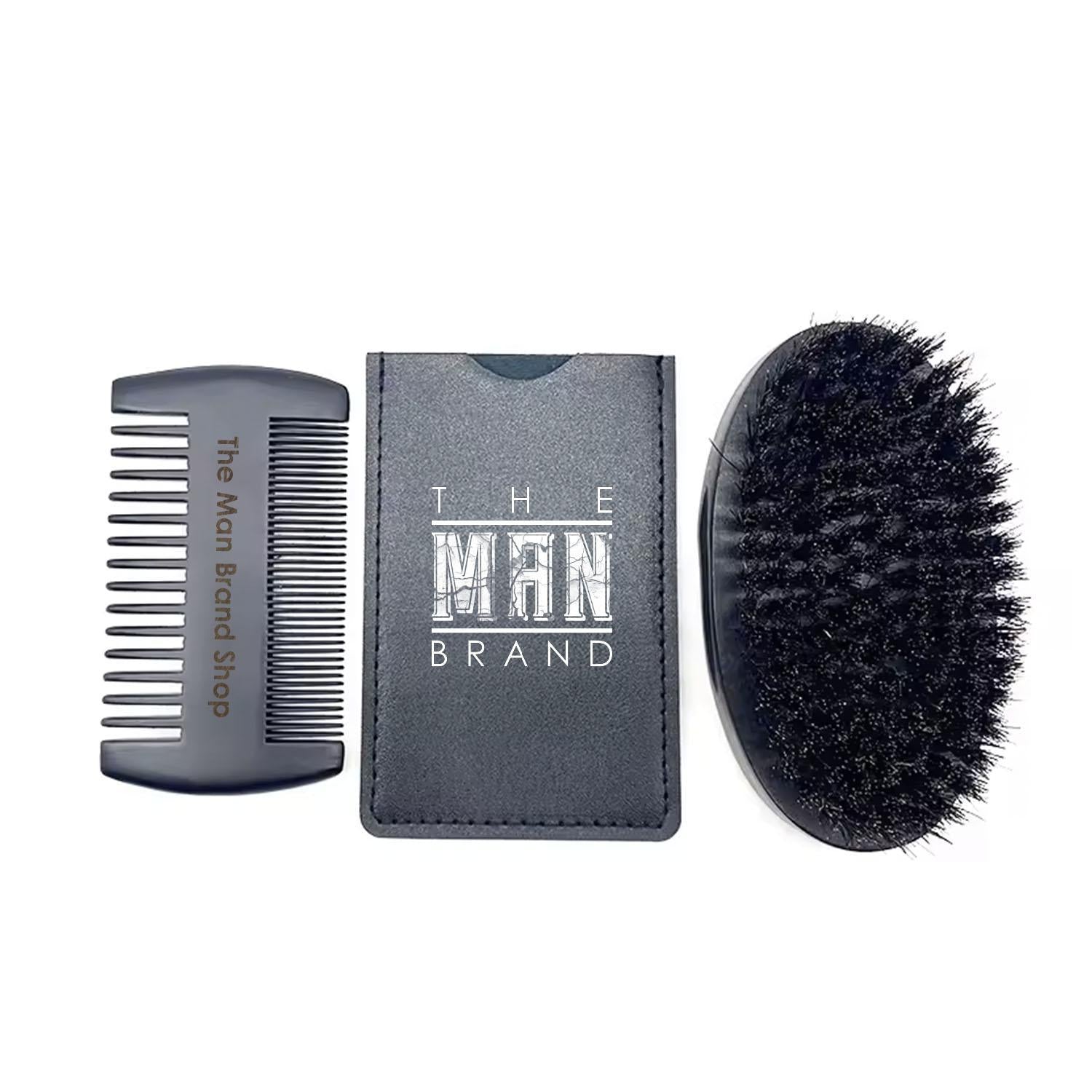 The Man Brand Essential Beard Care Kit: Brush, Comb, and Trim