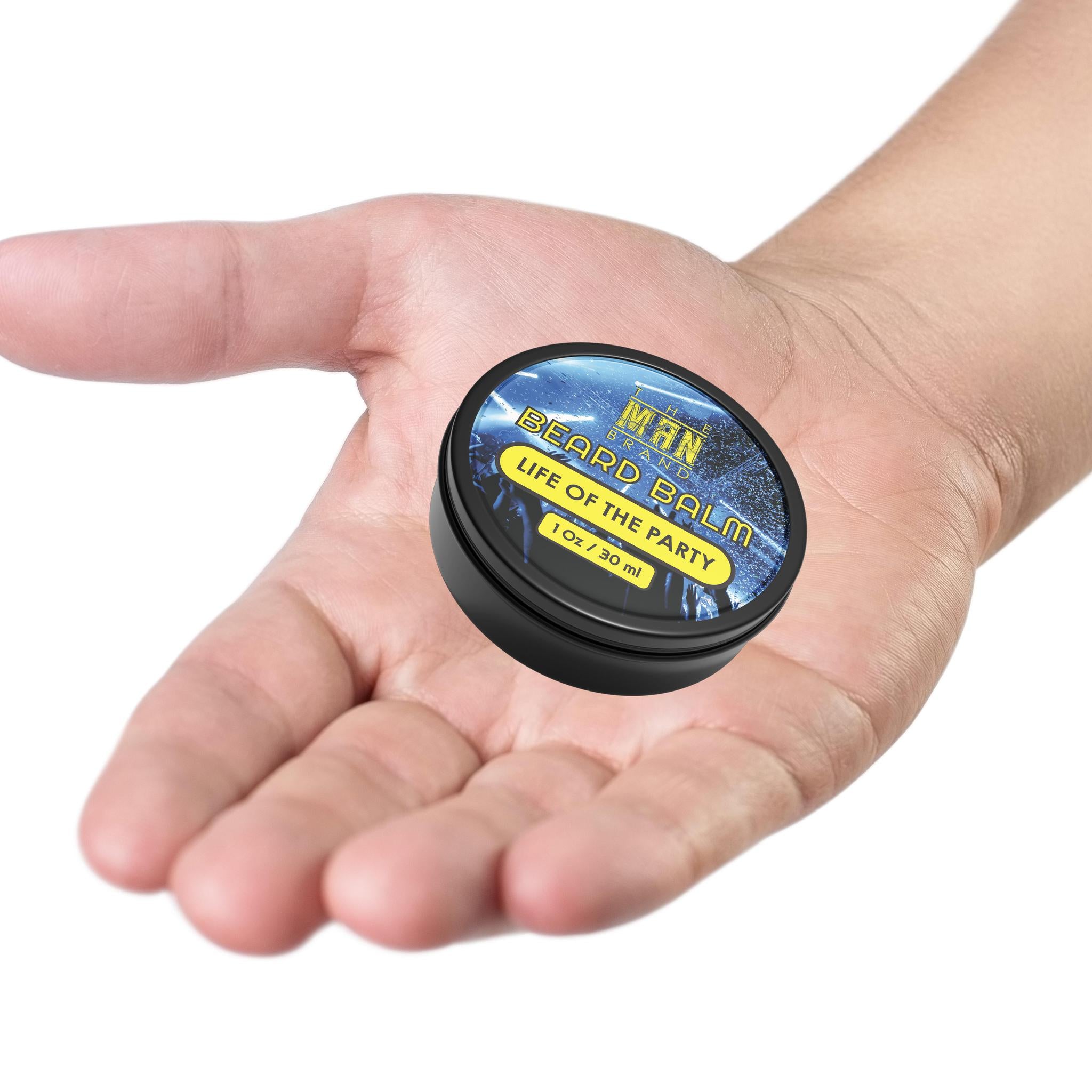 The Man Brand’s Beard Balm for Men - Natural Beeswax Based Conditioning Balm for Beard Care - Scented Beard Balm for Styling in a Round Screw Top Tin