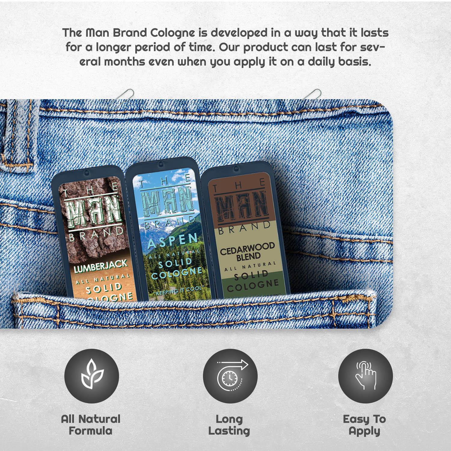 The Forest Solid Cologne Sample Set - Pack of 3 - Vintage Slide Tin - 0.75 Ounce Each