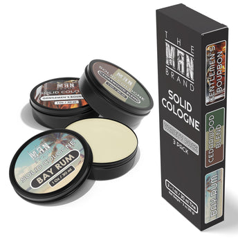 Bay Rum, Cedarwood Blend, and Gentlemen's Bourbon Solid Cologne 1 Ounce Variety Pack