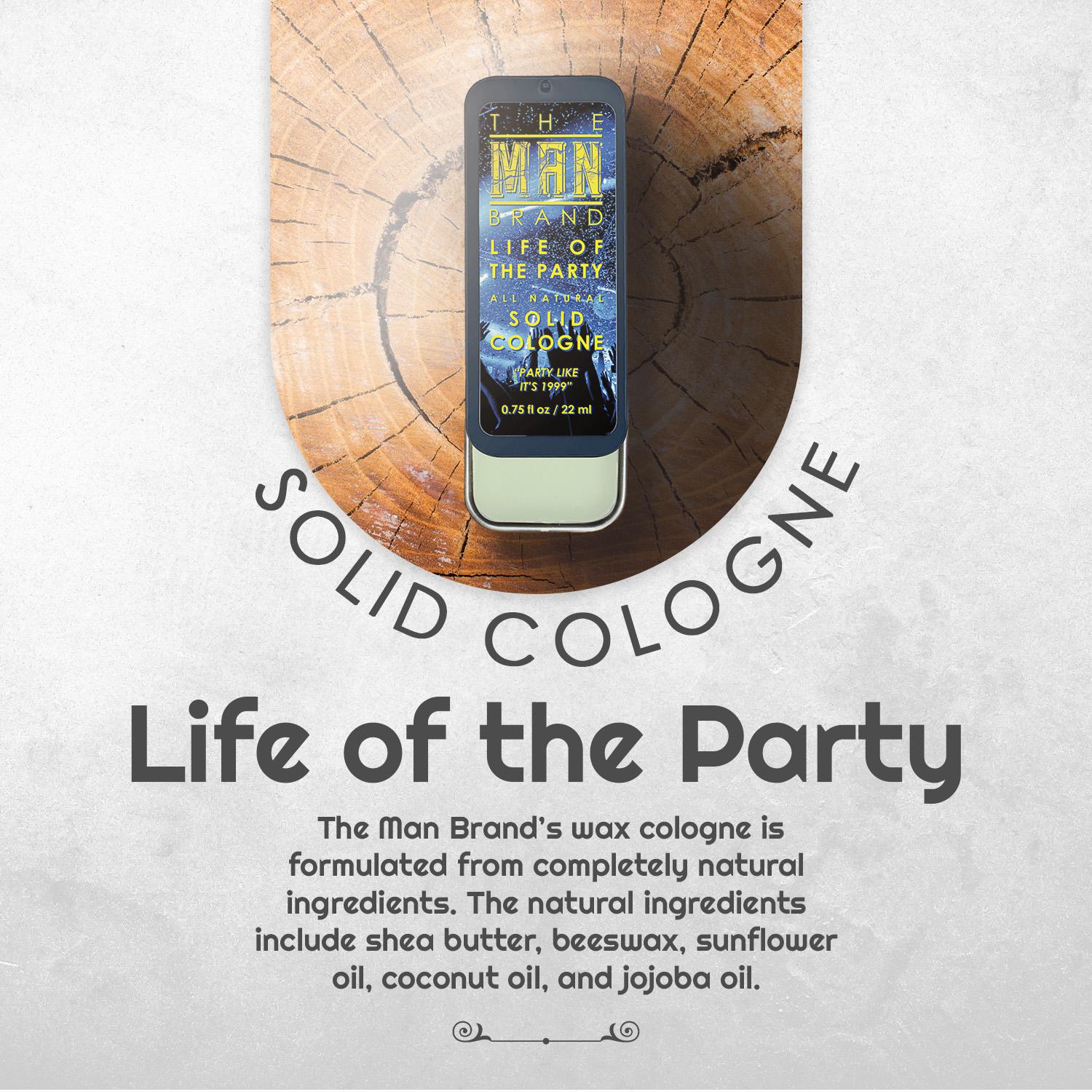 Life of the Party Solid Cologne - Vintage Slide Tin - 0.75 Ounce