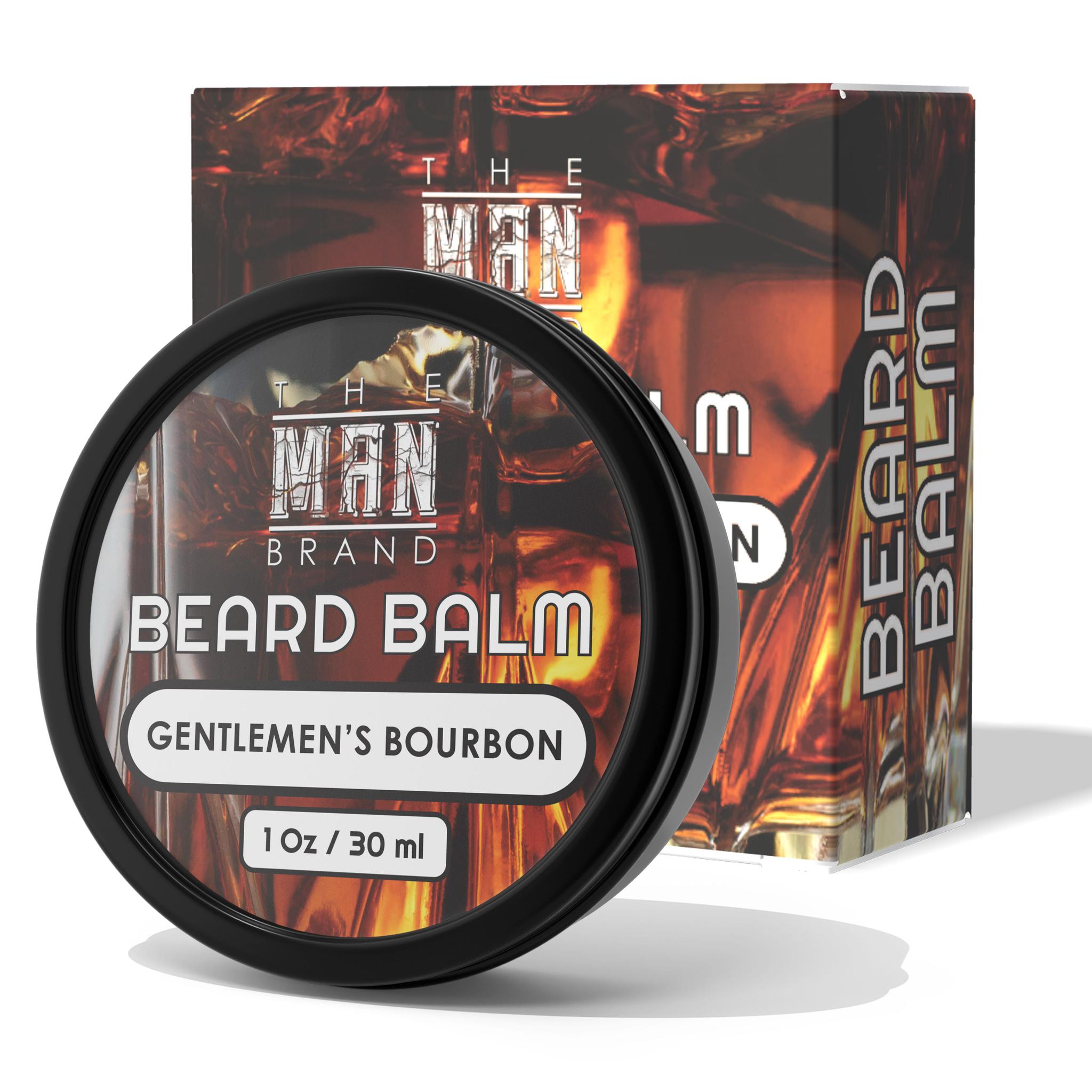 The Man Brand’s Beard Balm for Men - Natural Beeswax Based Conditioning Balm for Beard Care - Scented Beard Balm for Styling in a Round Screw Top Tin