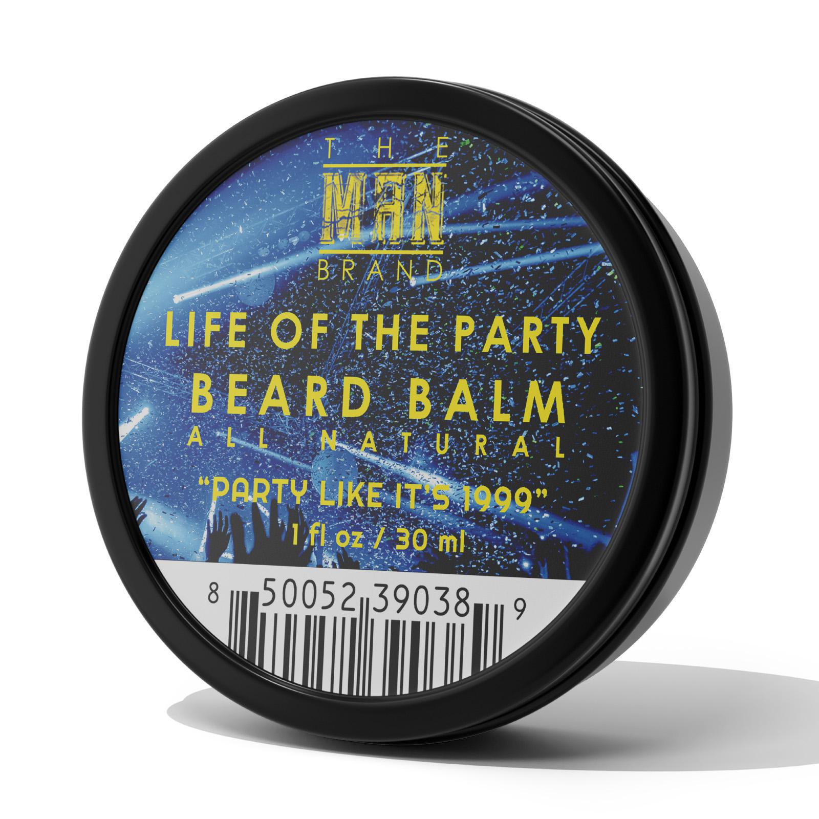 The Man Brand’s Beard Balm for Men - Natural Beeswax Based Conditioning Balm for Beard Care - Scented Beard Balm for Styling in a Round Screw Top Tin