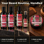 Beard routine steps with the Sweet Tobacco Ultimate Beard Kit