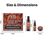 Sandalwood Ultimate Beard Kit size and dimensions