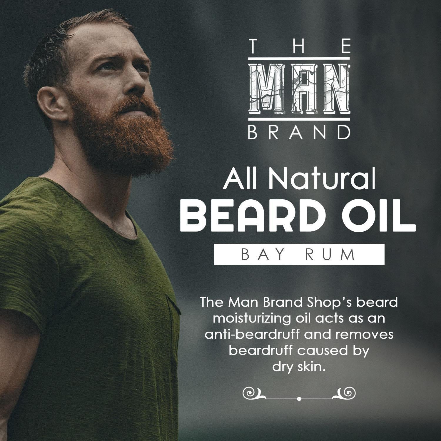 The Man Brand’s Beard Oil for Moisturizing, Grooming Beard and Skin - Natural Vitamin E Beard Care Oil for eliminating beardruff, patchy beards, and dry skin