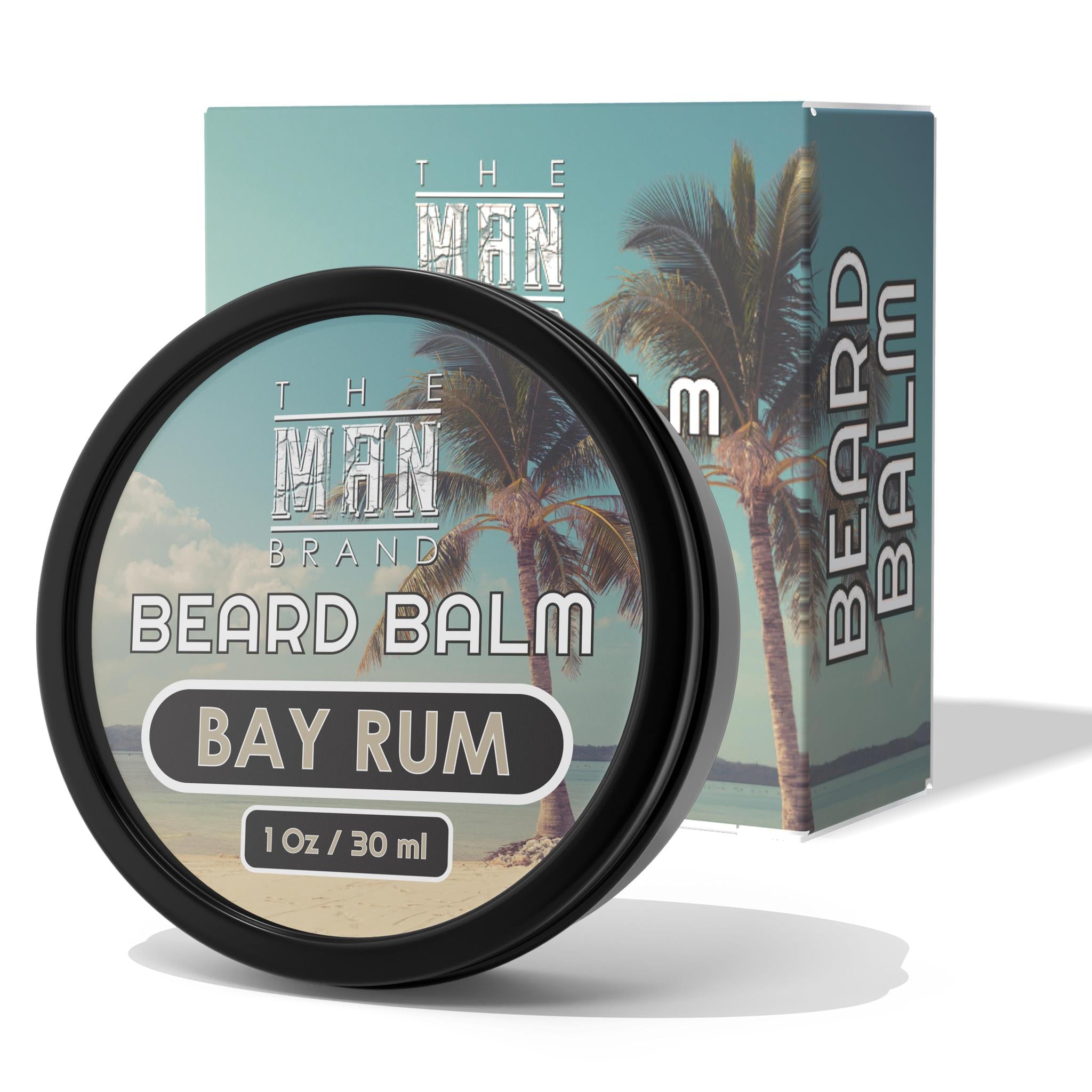 The Man Brand’s Beard Balm for Men - Natural Beeswax Based Conditioning Balm for Beard Care - Scented Beard Balm for Styling in a Round Screw Top Tin