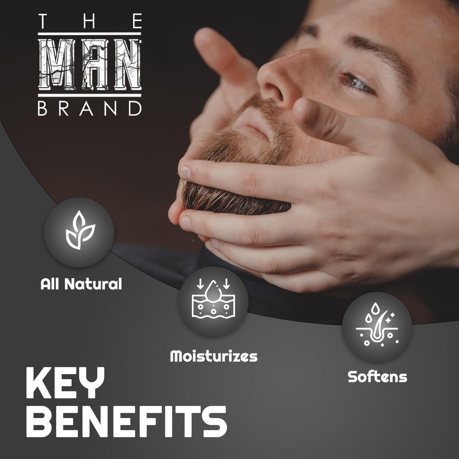 The Man Brand Beard Hemp Wash - Beard Cleanser for Men - Beard Wash with Aloe Vera Oil and Organic Hemp Seed Oil - Scented Beard Moisturizer For Grooming