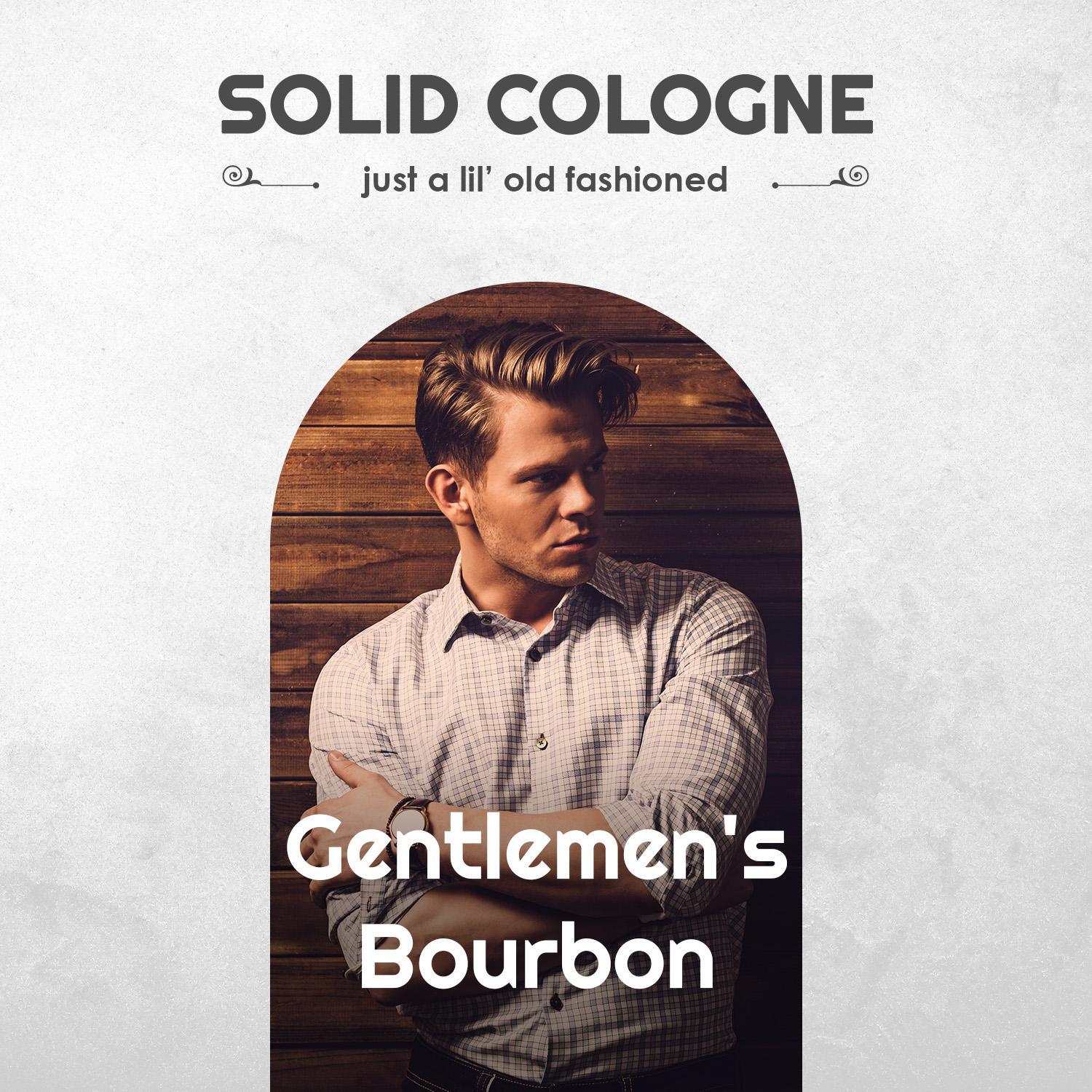 Gentlemen's Bourbon Solid Cologne - Vintage Slide Tin - 0.75 Ounce
