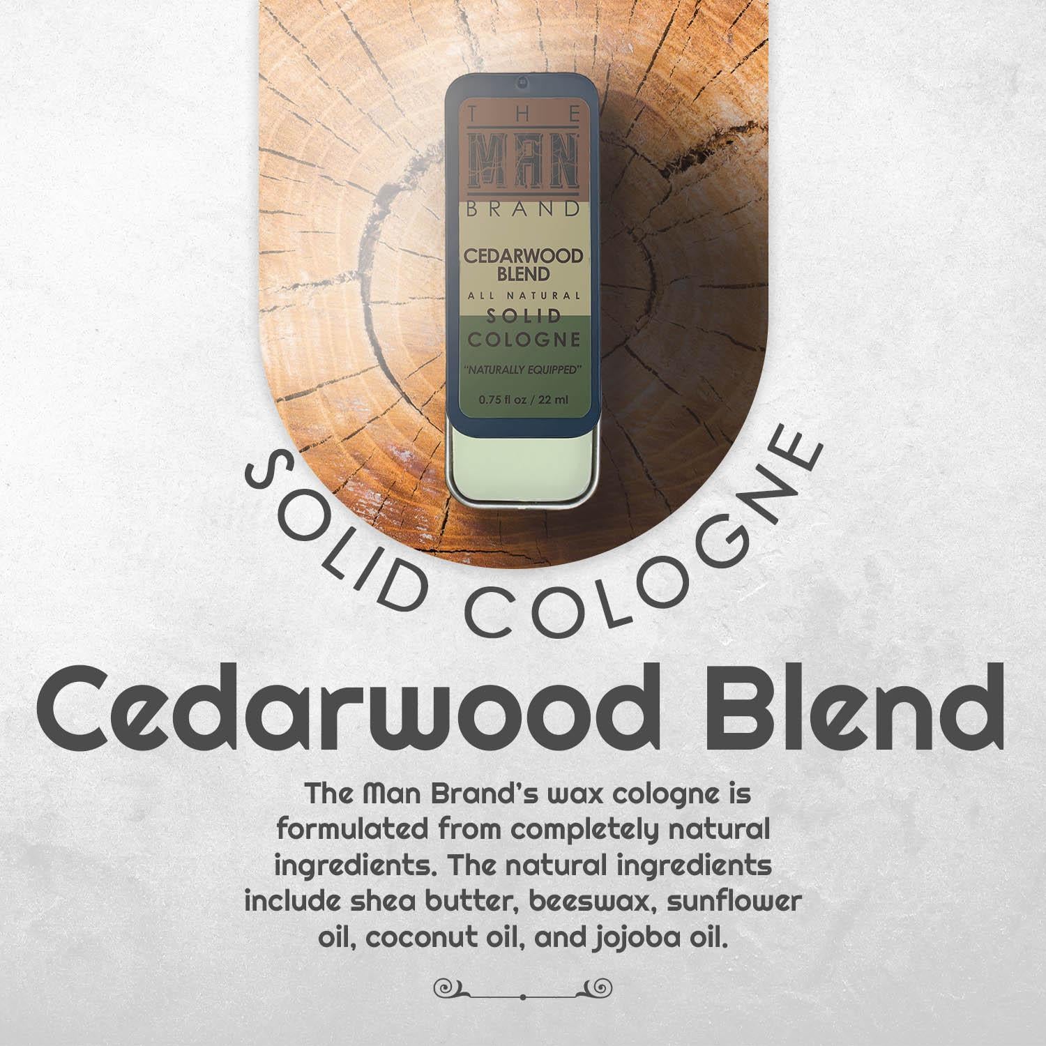 Cedarwood Blend Solid Cologne - Vintage Slide Tin - 0.75 Ounce