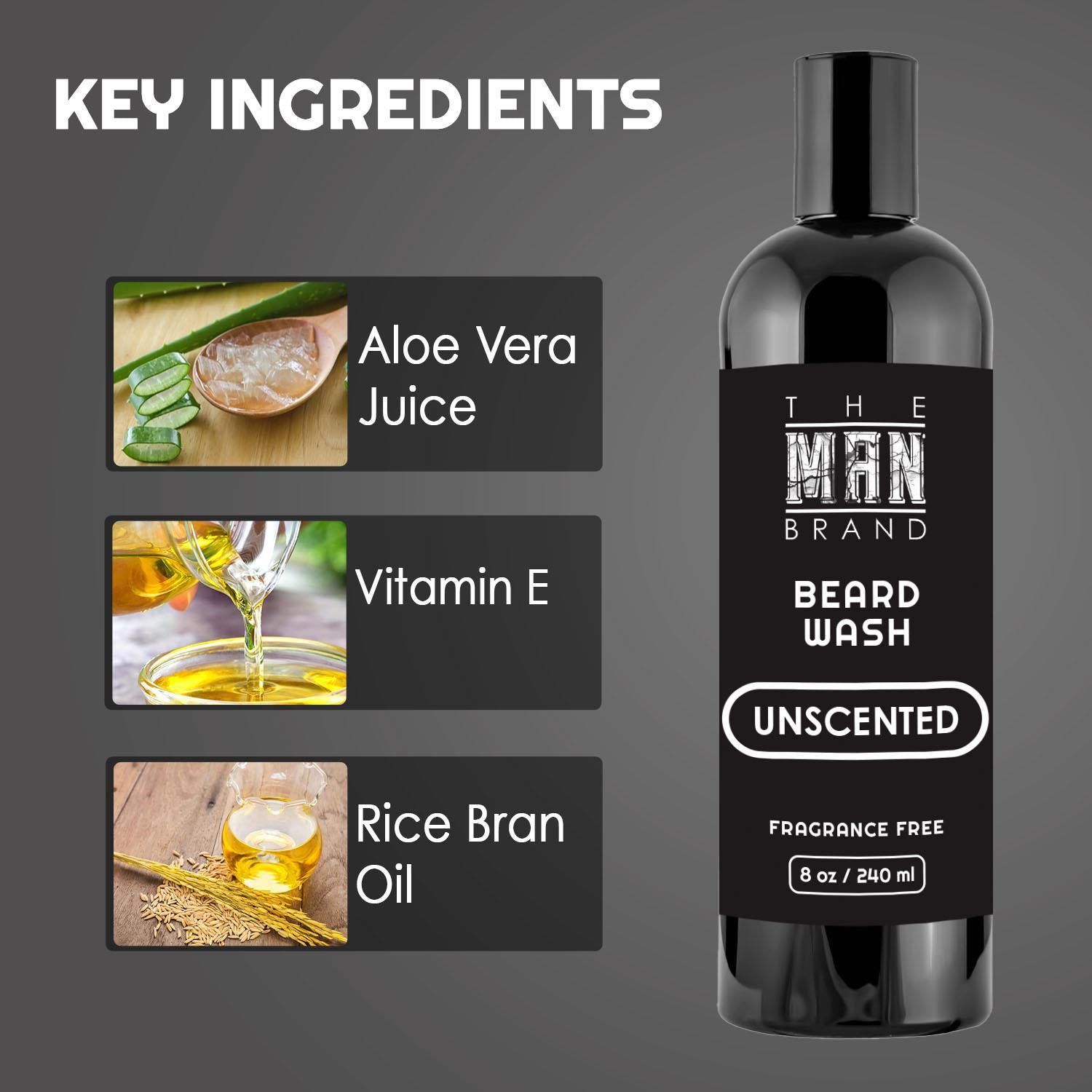 Unscented Beard Wash - 8 oz