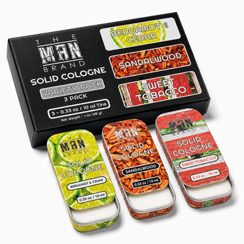 The Man Brand’s Solid Cologne - Bergamot and Cedar, Sandalwood, Sweet Tobacco - 0.33  oz each