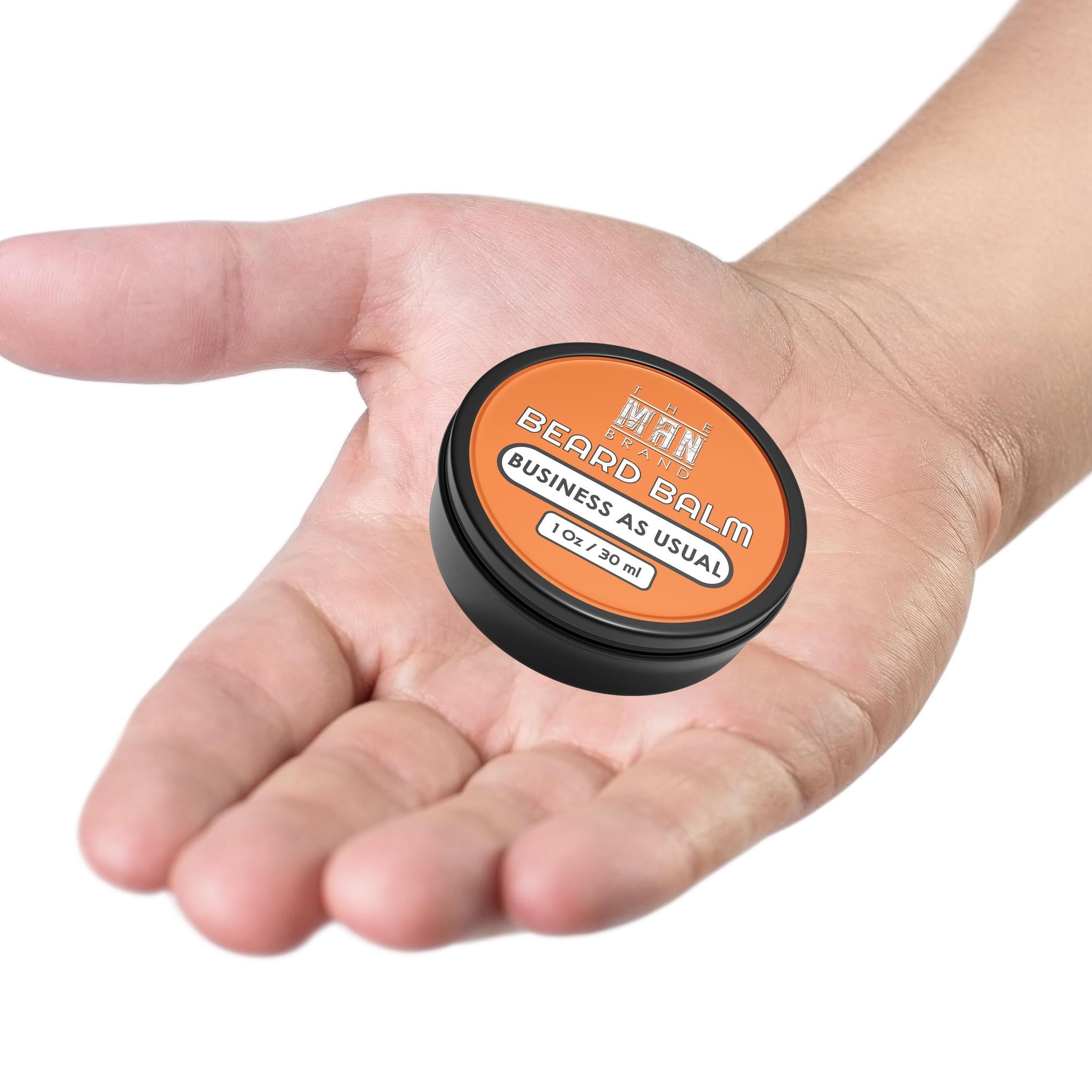 The Man Brand’s Beard Balm for Men - Natural Beeswax Based Conditioning Balm for Beard Care - Scented Beard Balm for Styling in a Round Screw Top Tin