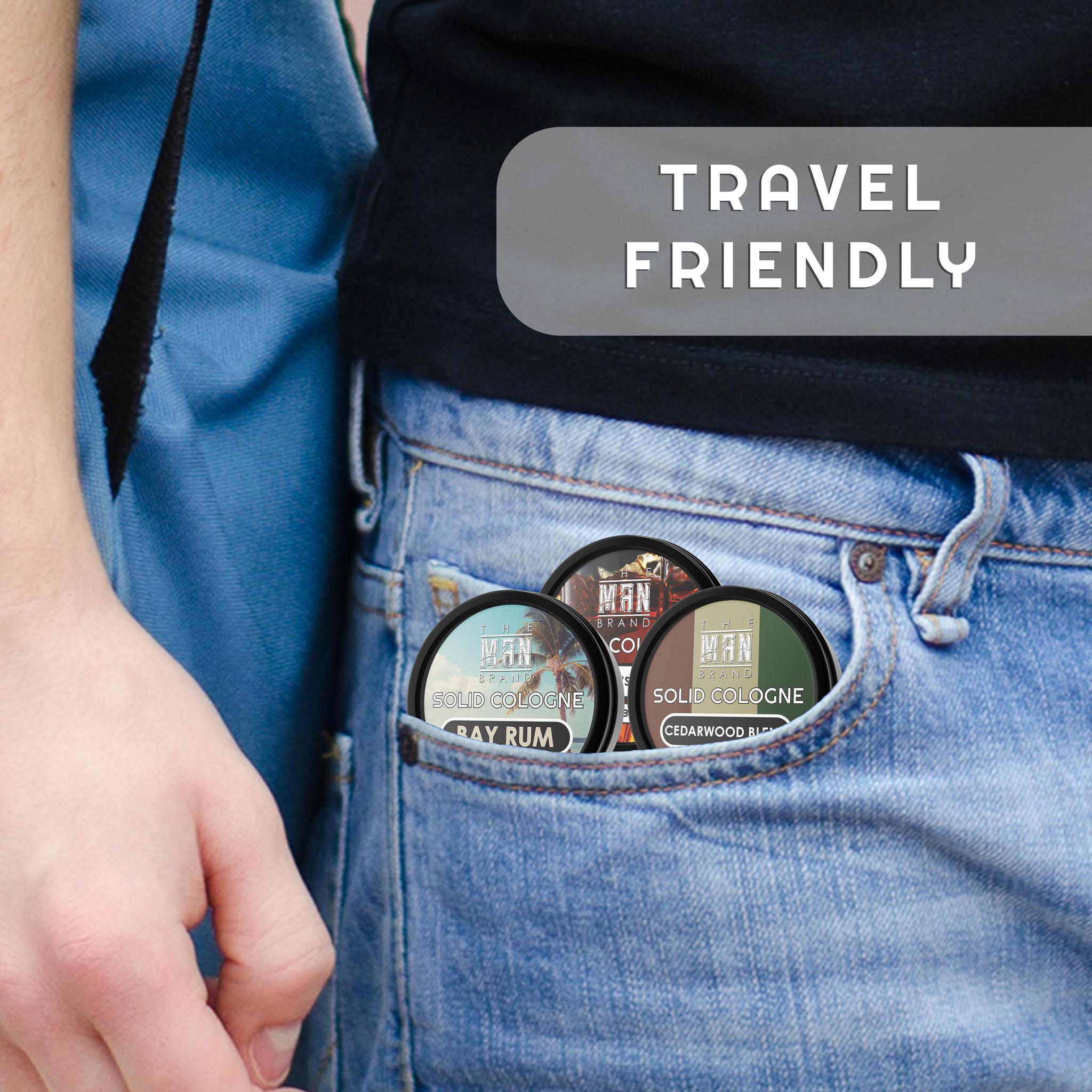 Bay Rum, Cedarwood Blend, and Gentlemen's Bourbon Solid Cologne 1 Ounce Variety Pack