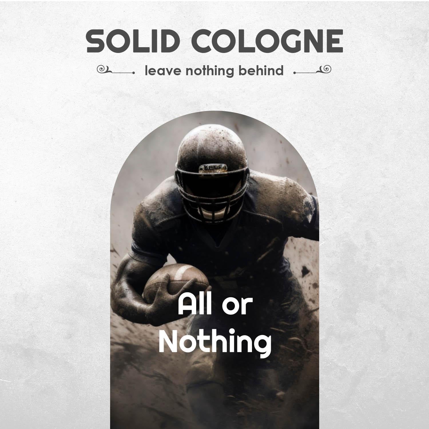 All or Nothing Solid Cologne Sample Set - Pack of 9 - Vintage Slide Tin - 0.75 Ounce Each