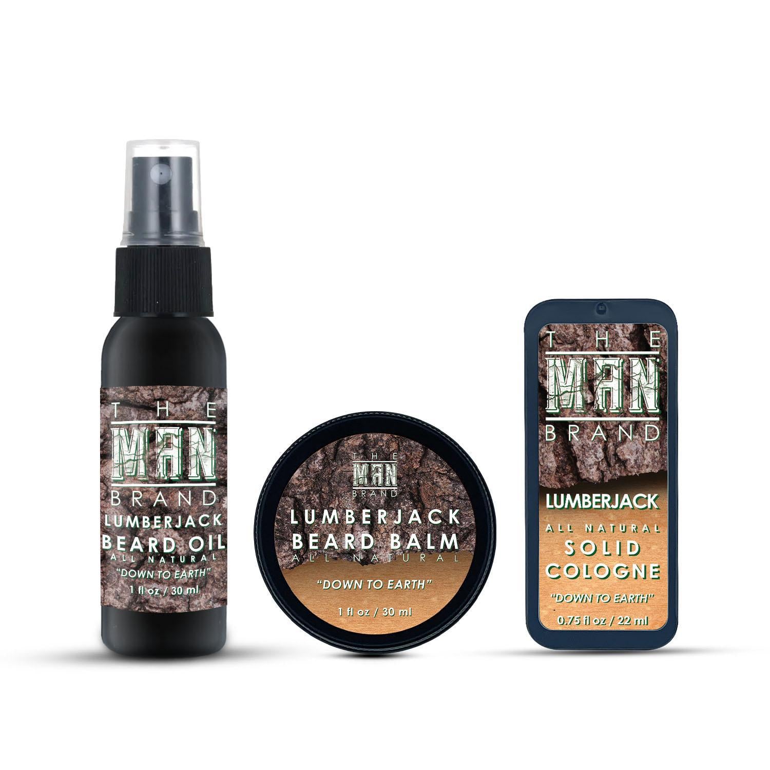 Distinguished Gentleman's Grooming Essentials Kit: Beard Oil, Beard Balm, and Solid Cologne