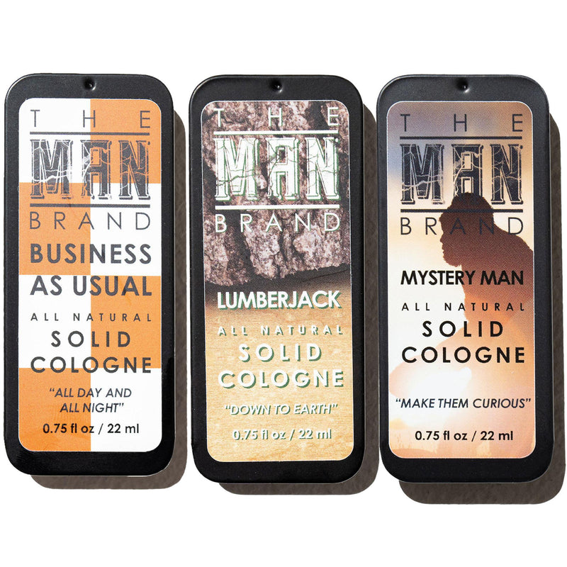 The Triad Solid Cologne Sample Set - Pack of 3 - Vintage Slide Tin - 0.75 Ounce Each