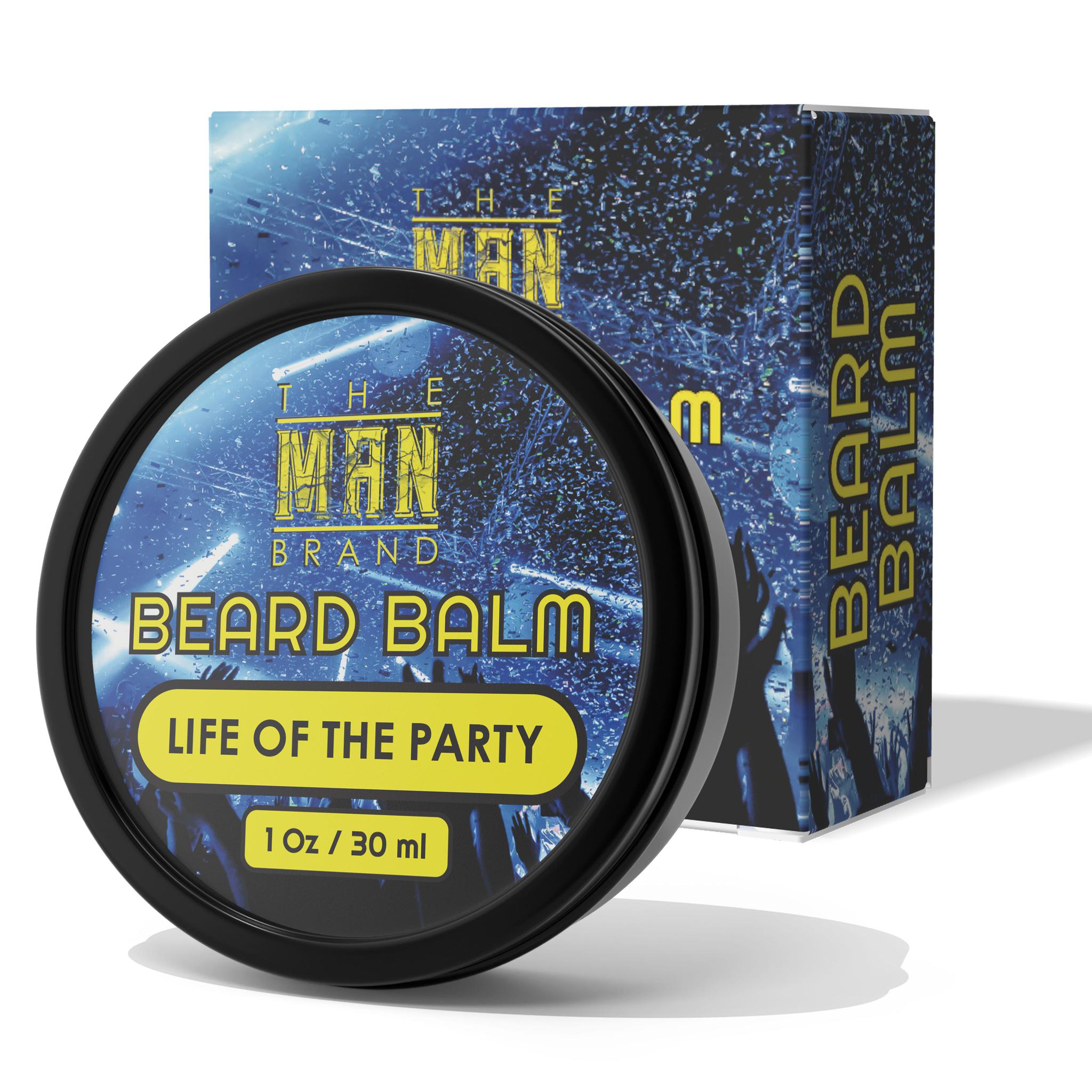 The Man Brand’s Beard Balm for Men - Natural Beeswax Based Conditioning Balm for Beard Care - Scented Beard Balm for Styling in a Round Screw Top Tin