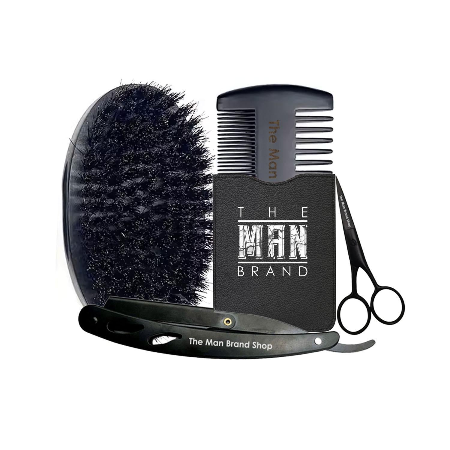 The Man Brand Essential Beard Care Kit: Brush, Comb, and Trim