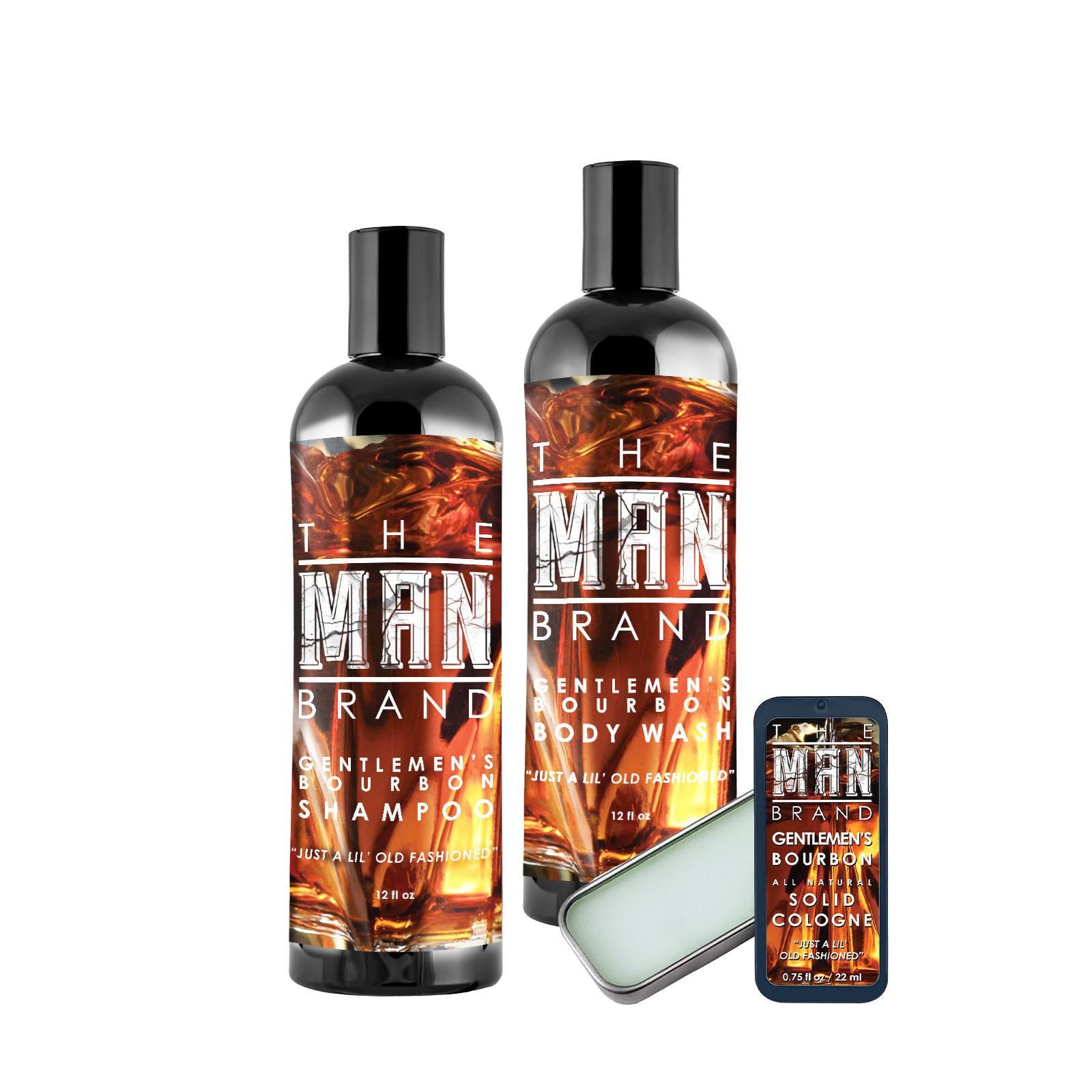 Triple Play Men's Grooming Kit: Shampoo, Body Wash, and Solid Cologne