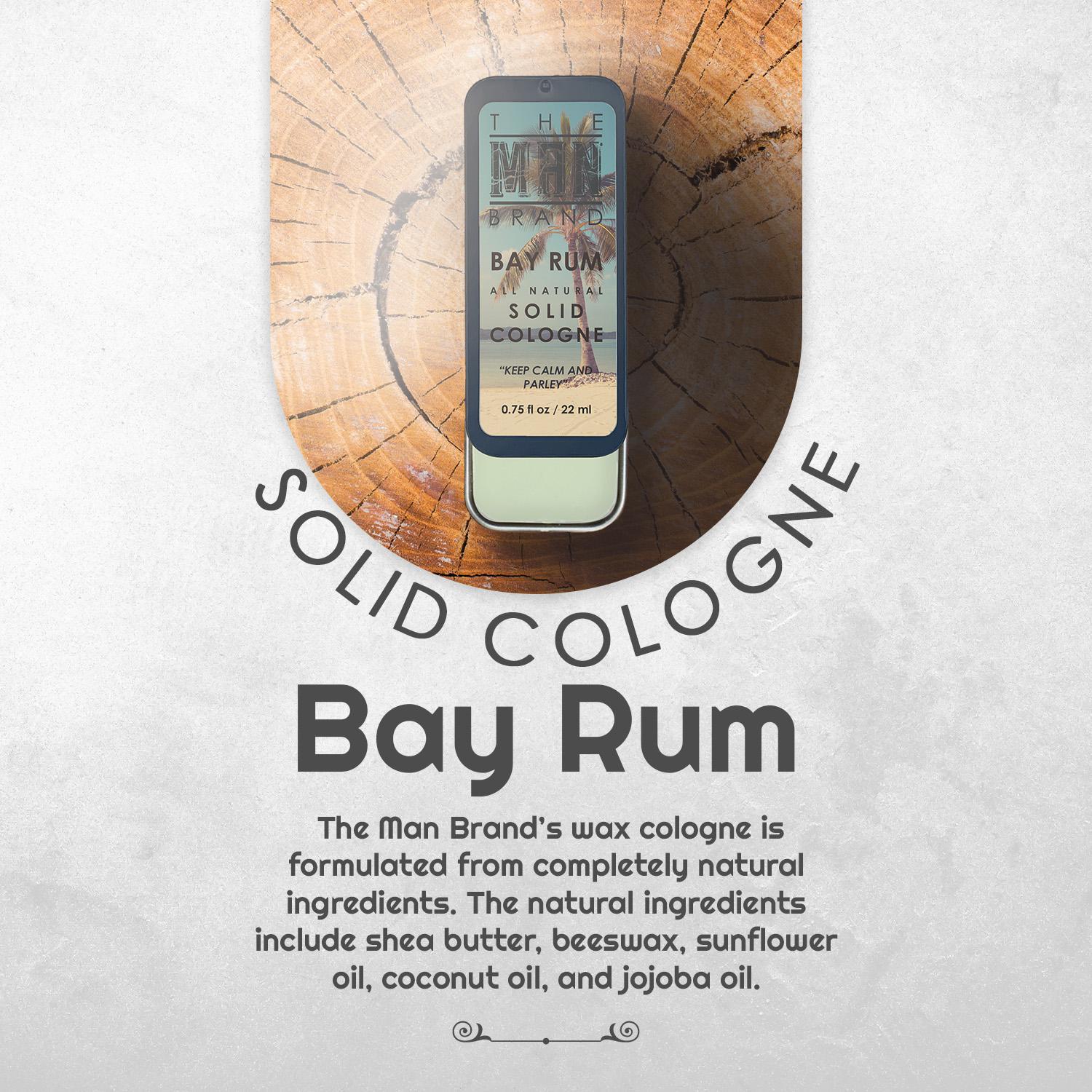 Bay Rum Solid Cologne - Vintage Slide Tin - 0.75 Ounce