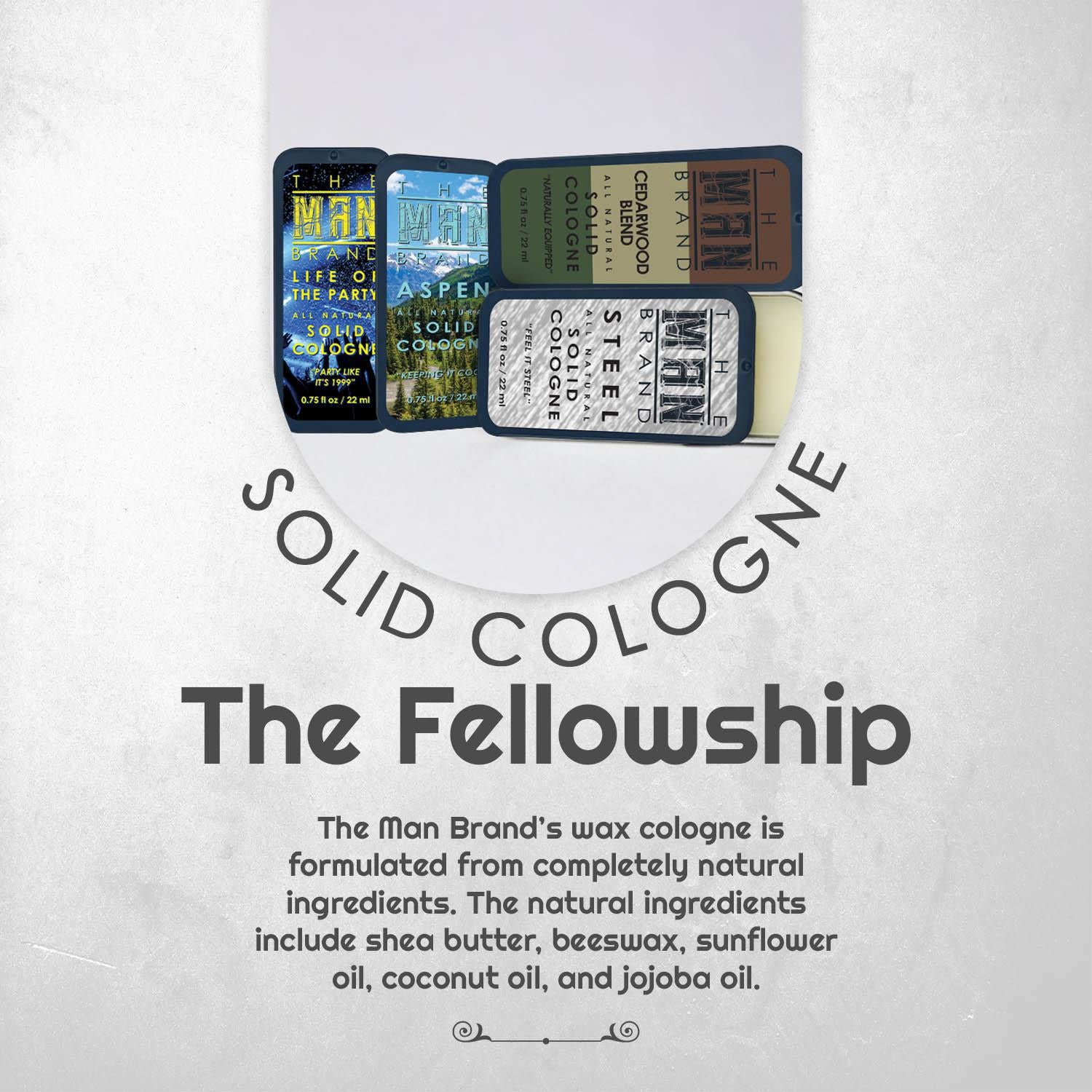 The Fellowship Solid Cologne Sample Set - Pack of 4 - Vintage Slide Tin - 0.75 Ounce Each