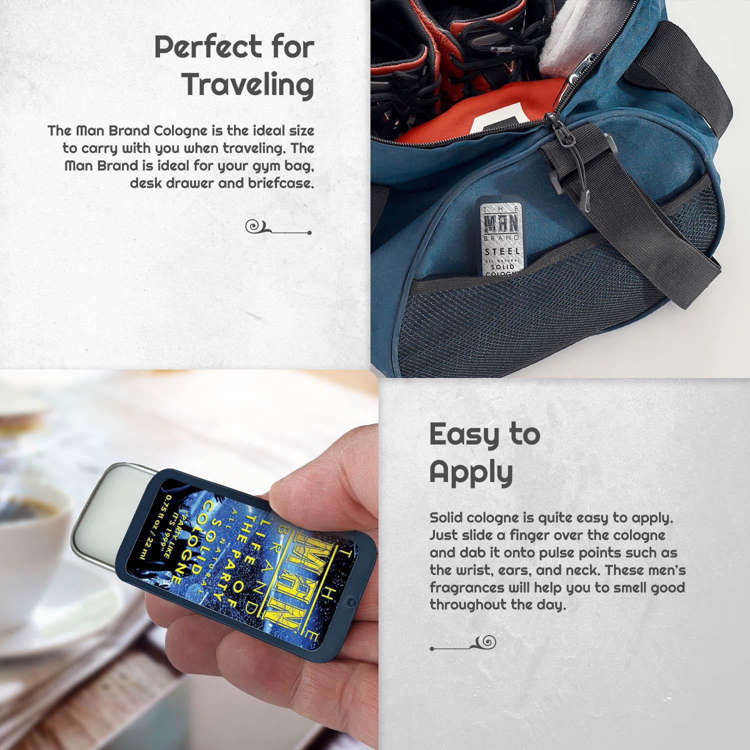 The Fellowship Solid Cologne Sample Set - Pack of 4 - Vintage Slide Tin - 0.75 Ounce Each