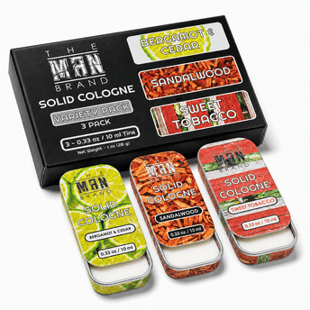 Bergamot, Sandalwood, and Sweet Tobacco mini-cologne trio